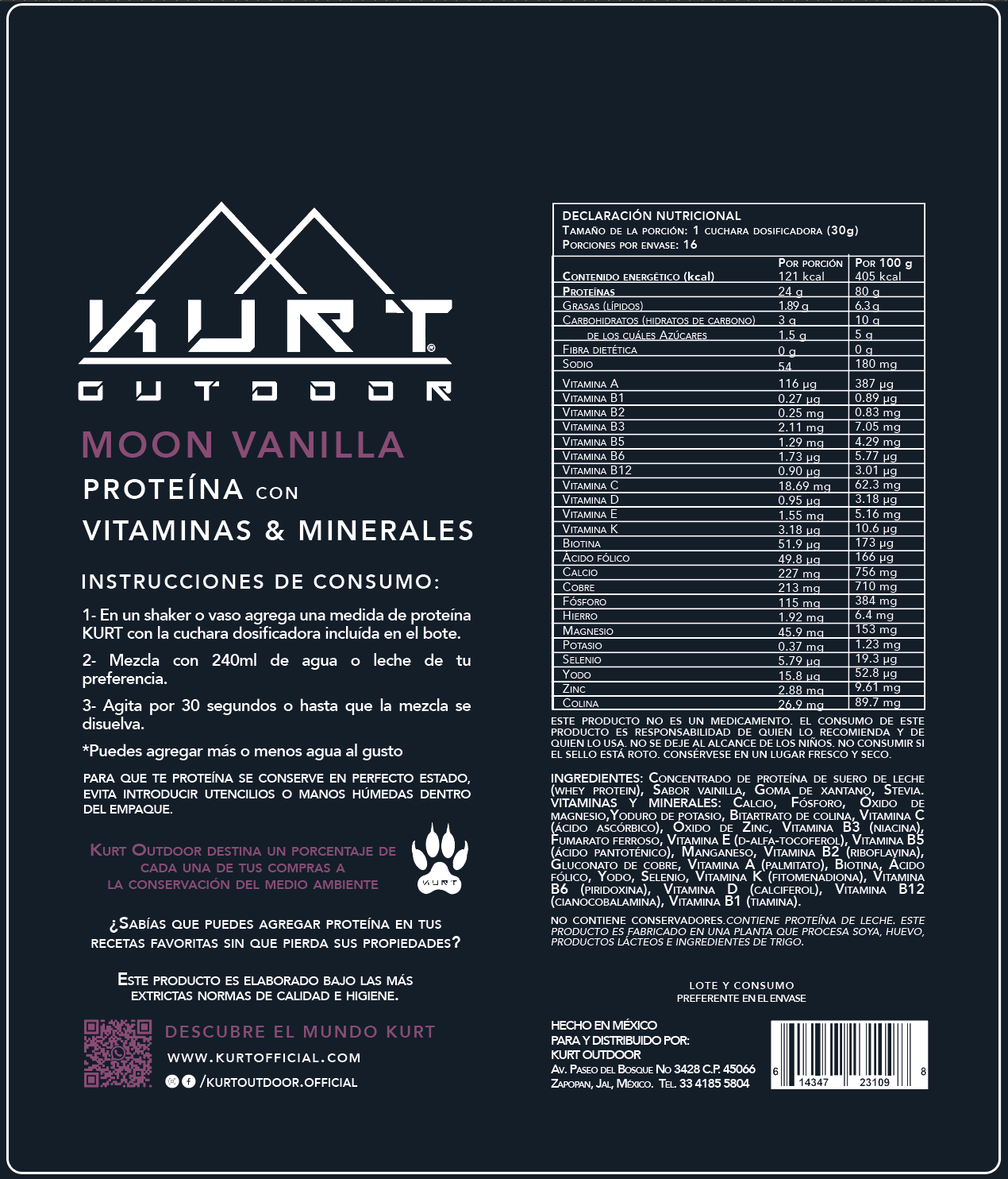 Proteína Whey con Multivitamínico y Minerales Bolsa Pouch 500g
